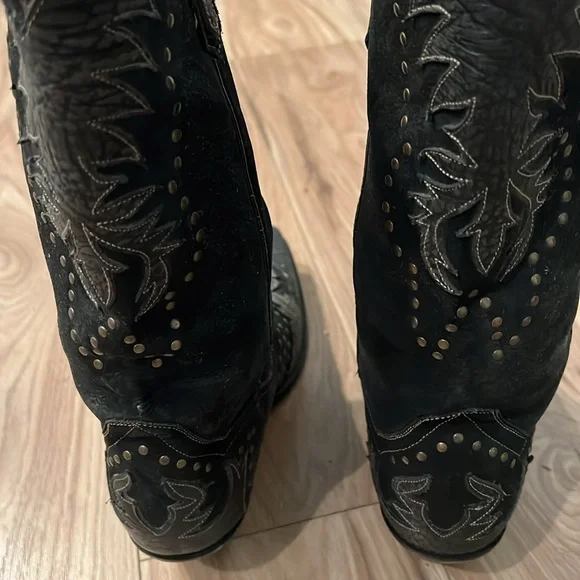 Dan post black and gray leather boots - Picture 3 of 4